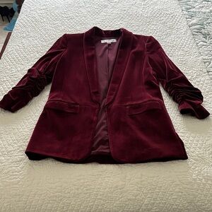 Luxurious Velvet Blazer in Deep Burgundy